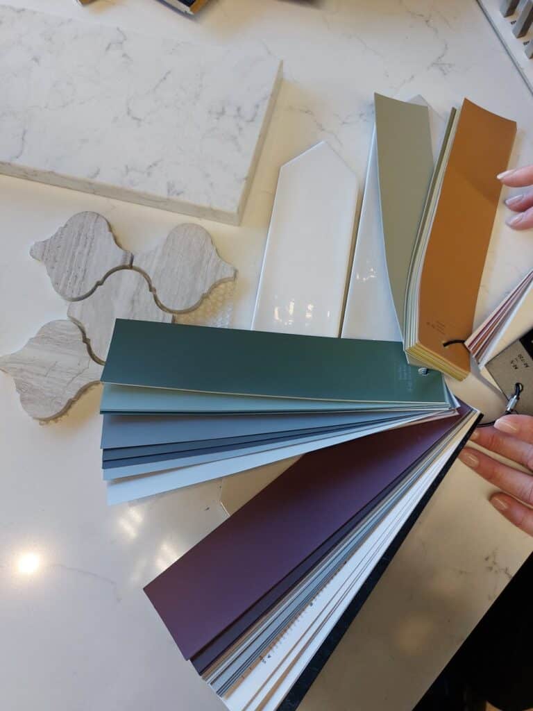 Samples on white with paint colour fandeck