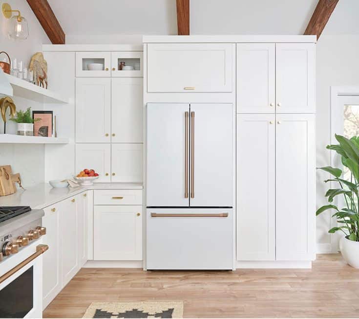 White appliances with white cabinets